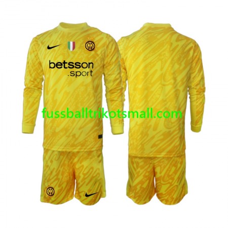 Fußballtrikots Inter Mailand Torwart Kinder 2024-2025 Langarm Auswärts-trikot kaufen
